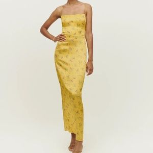 Reformation Frankie Silk Dress Size 2 Canaria color